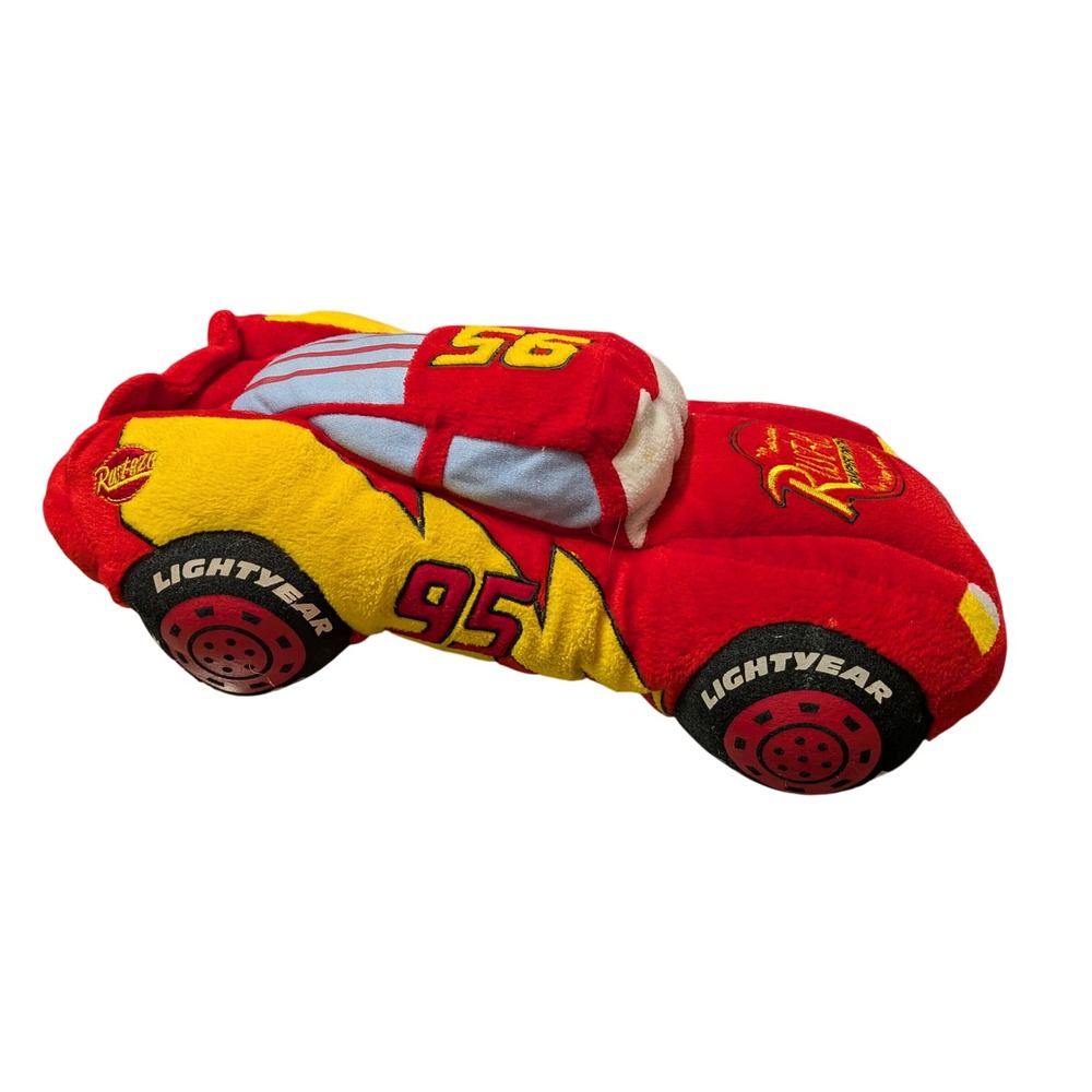 Disney Pixar Cars Lightning McQueen Plush Pillow Buddy Red Race Car 95 Storage